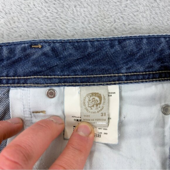 Diesel Men's Size 31x32 Zatiny Button Fly Flared Denim Jeans Made in Tunisia - Picture 10 of 12